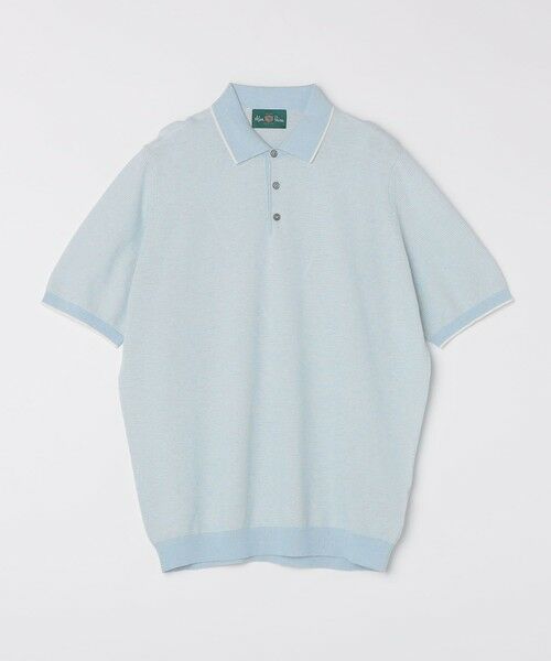 SHIPS / シップス ニット・セーター | ALANPAINE: 14ゲージ  コットン/リネン/シルク ニット ポロシャツ（ライトブルー）