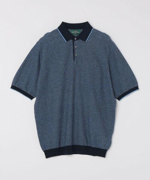 SHIPS / シップス ニット・セーター | ALANPAINE: 14ゲージ  コットン/リネン/シルク ニット ポロシャツ（ブルー）