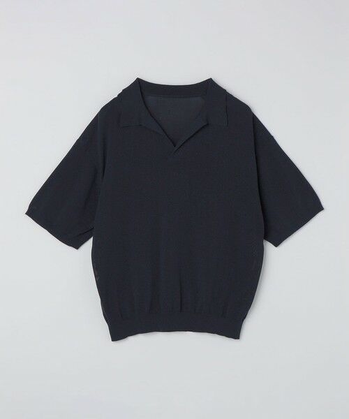 SHIPS / シップス ポロシャツ | 【City Ambient Products別注】crepuscule: WASHI SKIPPER ニットポロ（ネイビー）