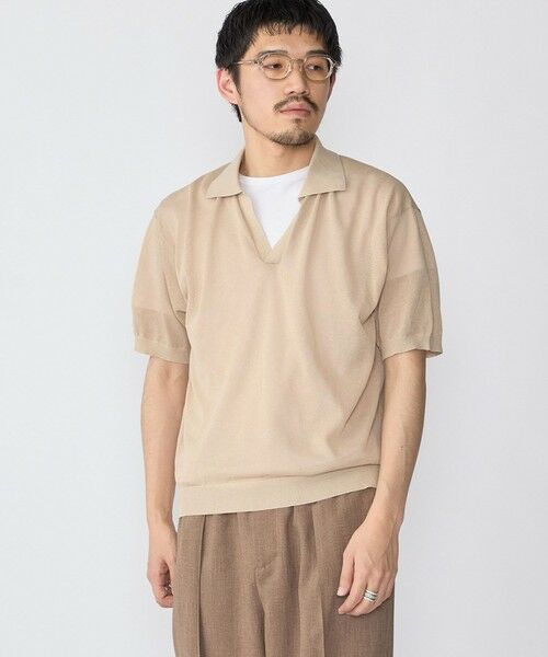 SHIPS / シップス ポロシャツ | SHIPS:〈手洗い可能〉和紙 スキッパー ニット ポロ | 詳細4