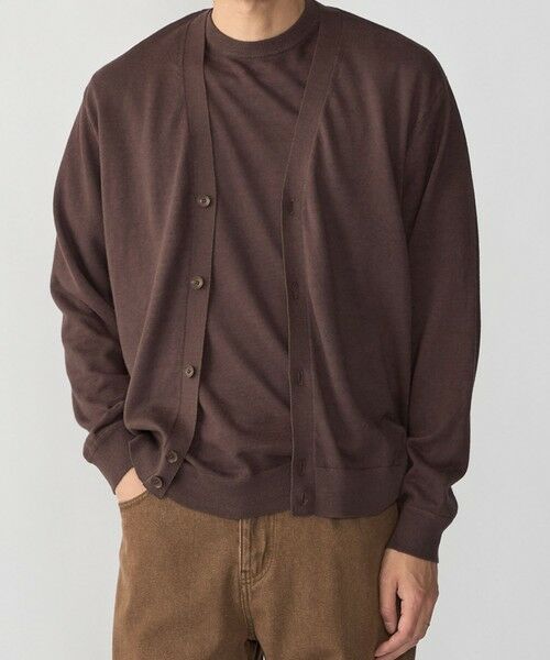 SHIPS / シップス カーディガン・ボレロ | SHIPS:〈接触冷感/ 手洗い可能〉ラミー Vネック カーディガン（ブラウン）