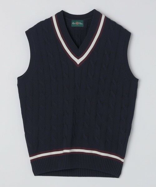 SHIPS / シップス ベスト | ALANPAINE: 7ゲージ コットン クリケット ベスト（ライトブルー）
