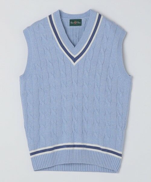 SHIPS / シップス ベスト | ALANPAINE: 7ゲージ コットン クリケット ベスト（ブルー）