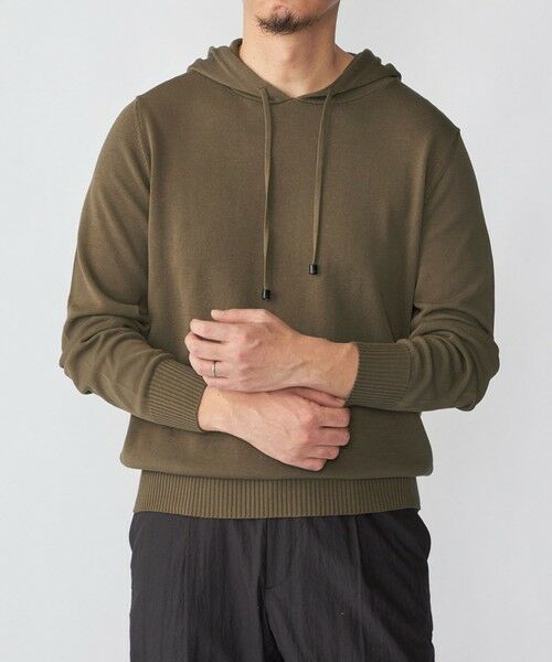 SHIPS / シップス パーカー | Drumohr: コットン ニット フーディ（オリーブ）