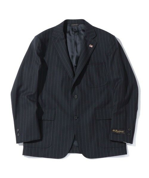 SHIPS / シップス テーラードジャケット | Southwick: CAMBRIDGE 5ドロップ チョーク ストライプ ジャケット（ネイビー）
