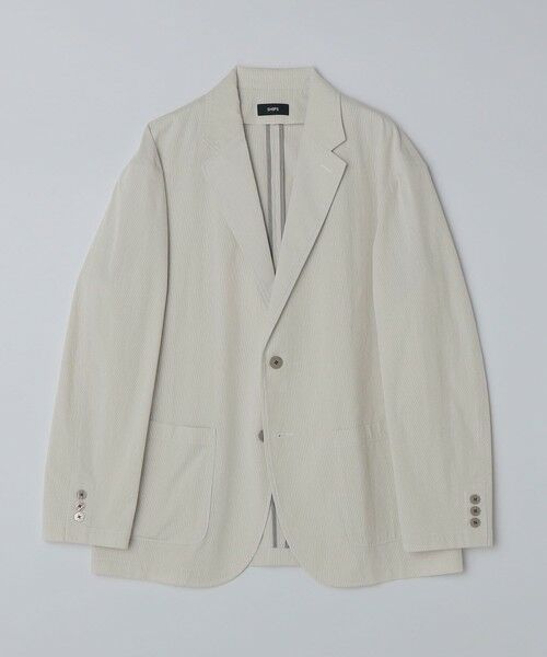 SHIPS / シップス テーラードジャケット | SHIPS:〈吸水速乾/洗濯機可能〉COOLMAX(R)コードレーン ジャケット(セットアップ対応)（ライトグレー）