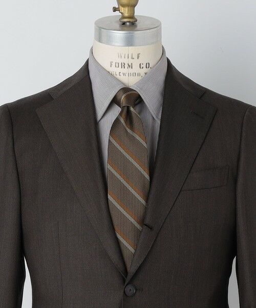 SHIPS / シップス ネクタイ | SHIPS: シルク ラージ バスケット リバース レジメンタル ネクタイ（チャコールグレー）