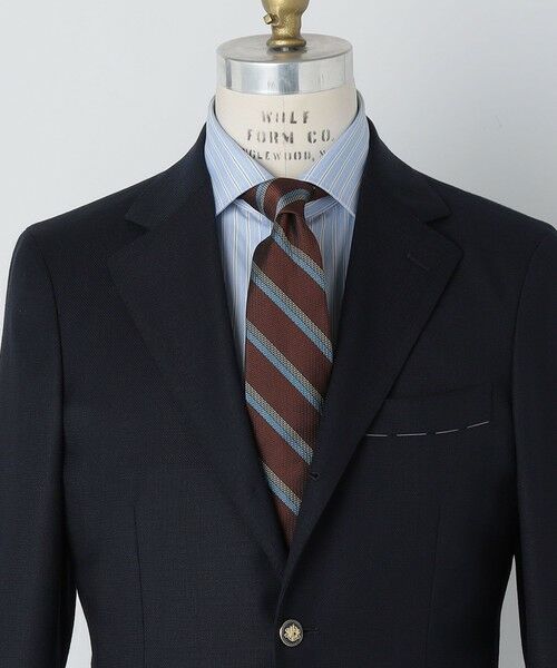 SHIPS / シップス ネクタイ | SHIPS: シルク ラージ バスケット リバース レジメンタル ネクタイ（ブラウン）