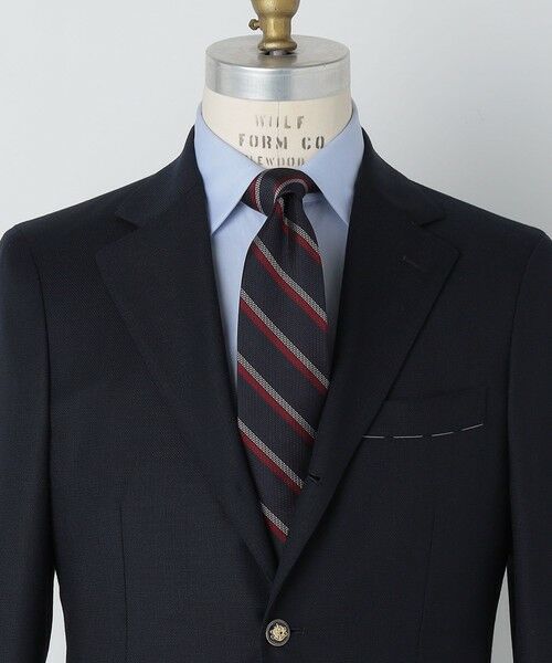 SHIPS / シップス ネクタイ | SHIPS: シルク ラージ バスケット リバース レジメンタル ネクタイ（ネイビー）