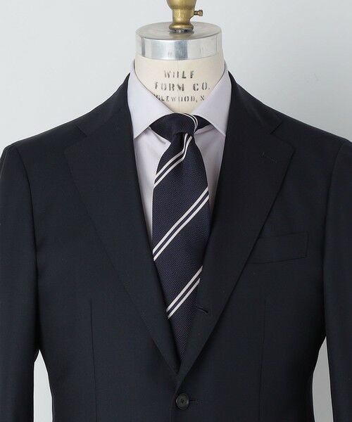 SHIPS / シップス ネクタイ | SHIPS: シルク ネイビー ガルザ ソリッド/ストライプ/コモン ネクタイ（ネイビー）