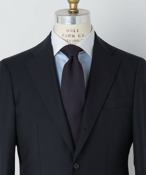 SHIPS / シップス ネクタイ | SHIPS: シルク ネイビー ガルザ ソリッド/ストライプ/コモン ネクタイ（ダークブルー）