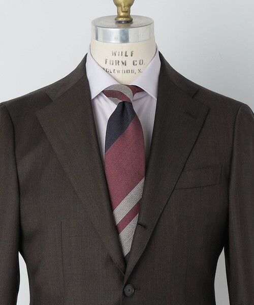 SHIPS / シップス ネクタイ | SHIPS: シルク デラヴェ レジメンタル ネクタイ（ワインレッド）