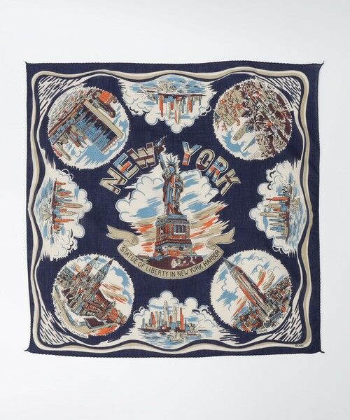 SHIPS / シップス ハンカチ | BINDU: 64cm PRINT BANDANA（ネイビー）