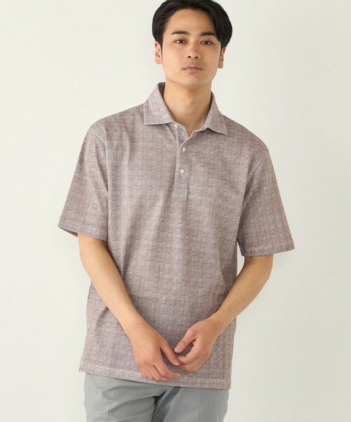 SHIPS / シップス ポロシャツ | SHIPS Colors:〈吸水速乾〉カノコ グレンチェック ワイドカラー ポロシャツ（ブラウン）