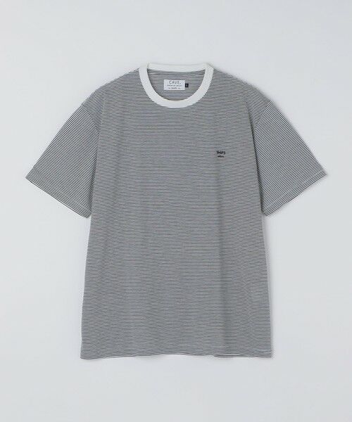 SHIPS / シップス Tシャツ | 《予約》SHIPS Colors:〈速乾〉CAVE(R) ワンポイント ロゴ ボーダー Tシャツ◆ | 詳細1