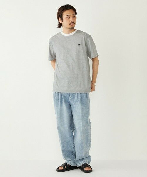 SHIPS / シップス Tシャツ | 《予約》SHIPS Colors:〈速乾〉CAVE(R) ワンポイント ロゴ ボーダー Tシャツ◆ | 詳細3