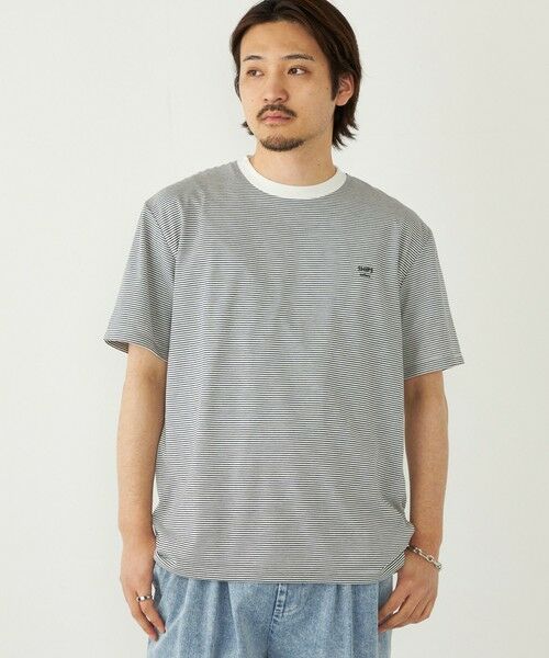 SHIPS / シップス Tシャツ | 《予約》SHIPS Colors:〈速乾〉CAVE(R) ワンポイント ロゴ ボーダー Tシャツ◆ | 詳細4