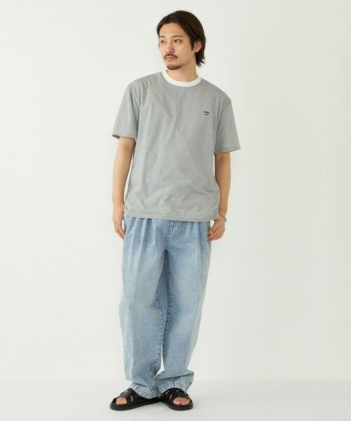 SHIPS / シップス Tシャツ | 《予約》SHIPS Colors:〈速乾〉CAVE(R) ワンポイント ロゴ ボーダー Tシャツ◆ | 詳細6