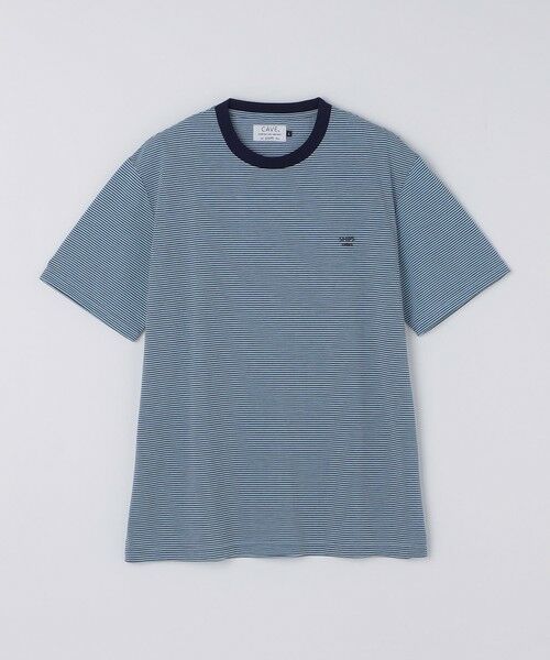 SHIPS / シップス Tシャツ | 《予約》SHIPS Colors:〈速乾〉CAVE(R) ワンポイント ロゴ ボーダー Tシャツ◆ | 詳細22