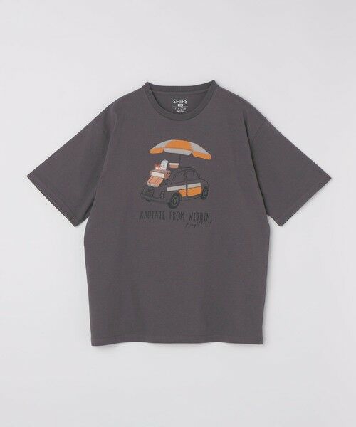 SHIPS / シップス Tシャツ | SHIPS Colors:パッチワーク & 刺繍 Tシャツ（ダークグレー）