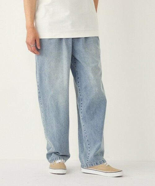 SHIPS / シップス デニムパンツ | 《予約》SHIPS Colors:〈洗濯機可能〉ライト デニム ワイド テーパード パンツ◆（ライトブルー）