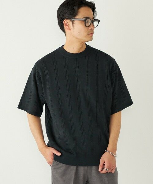 SHIPS / シップス ニット・セーター | 《予約》【WEB限定】SHIPS Colors:〈手洗い可能〉リネンタッチ 針抜き ニット◆（ネイビー）