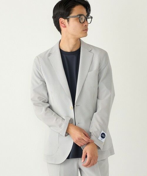 SHIPS / シップス テーラードジャケット | 《予約》SHIPS Colors:〈洗濯機可能〉ファブリーズ シアサッカー ジャケット◆（ロイヤルブルー）