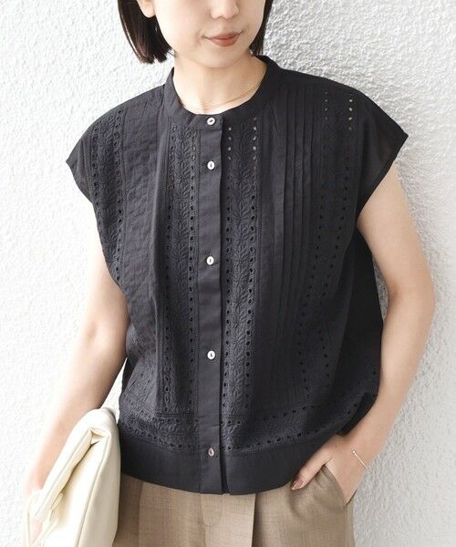 SHIPS / シップス シャツ・ブラウス | 《予約》SHIPS Colors:〈手洗い可能〉エンブロイダリー レース フレンチスリーブ シャツ◆ | 詳細5