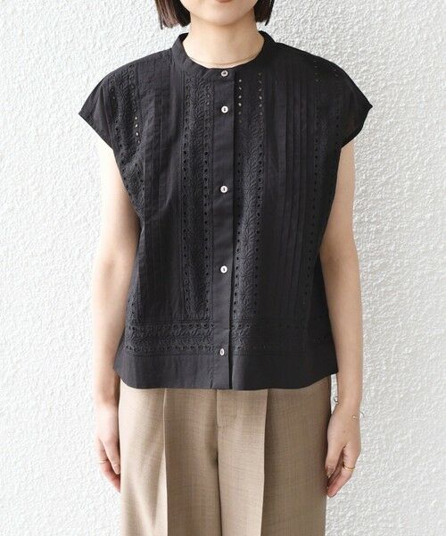 SHIPS / シップス シャツ・ブラウス | 《予約》SHIPS Colors:〈手洗い可能〉エンブロイダリー レース フレンチスリーブ シャツ◆ | 詳細9