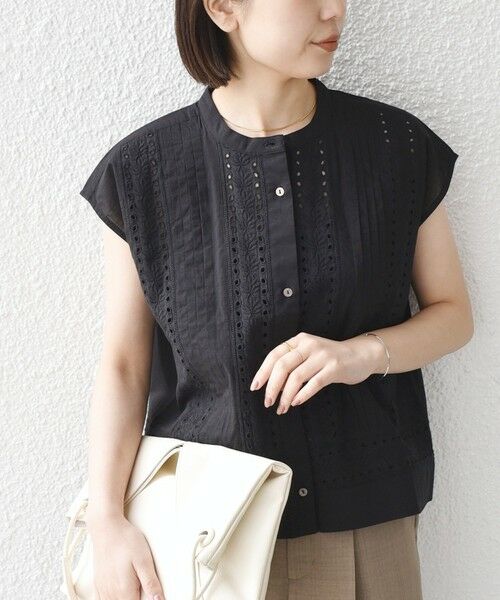 SHIPS / シップス シャツ・ブラウス | 《予約》SHIPS Colors:〈手洗い可能〉エンブロイダリー レース フレンチスリーブ シャツ◆ | 詳細4