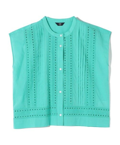 SHIPS / シップス シャツ・ブラウス | 《予約》SHIPS Colors:〈手洗い可能〉エンブロイダリー レース フレンチスリーブ シャツ◆（ライトブルー）