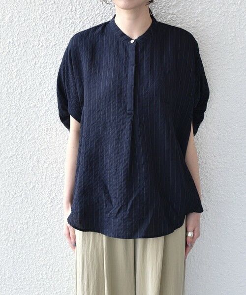 SHIPS / シップス シャツ・ブラウス | 《予約》SHIPS Colors:〈手洗い可能〉ナイロンレーヨン ストライプ コクーン シャツ◆ | 詳細4