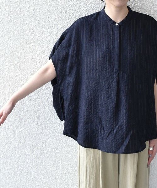 SHIPS / シップス シャツ・ブラウス | 《予約》SHIPS Colors:〈手洗い可能〉ナイロンレーヨン ストライプ コクーン シャツ◆ | 詳細7