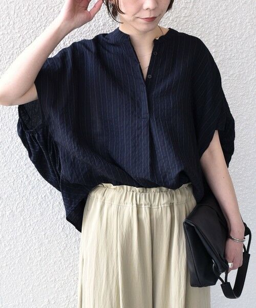 SHIPS / シップス シャツ・ブラウス | 《予約》SHIPS Colors:〈手洗い可能〉ナイロンレーヨン ストライプ コクーン シャツ◆ | 詳細9