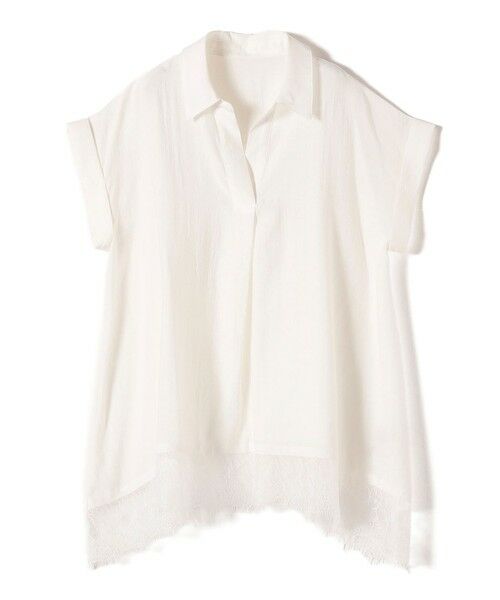 SHIPS / シップス シャツ・ブラウス | 《予約》SHIPS Colors:〈手洗い可能〉ヘム レース スキッパー ブラウス◆ | 詳細1