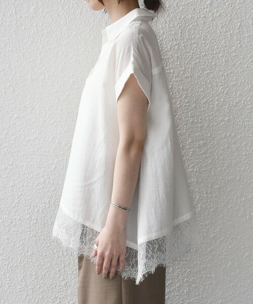 SHIPS / シップス シャツ・ブラウス | 《予約》SHIPS Colors:〈手洗い可能〉ヘム レース スキッパー ブラウス◆ | 詳細4