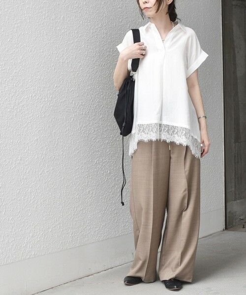 SHIPS / シップス シャツ・ブラウス | 《予約》SHIPS Colors:〈手洗い可能〉ヘム レース スキッパー ブラウス◆ | 詳細11