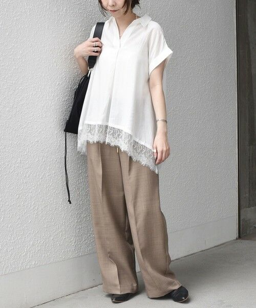 SHIPS / シップス シャツ・ブラウス | 《予約》SHIPS Colors:〈手洗い可能〉ヘム レース スキッパー ブラウス◆ | 詳細12