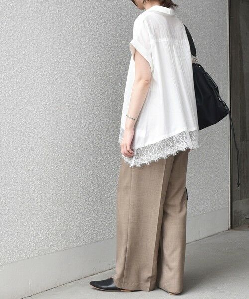 SHIPS / シップス シャツ・ブラウス | 《予約》SHIPS Colors:〈手洗い可能〉ヘム レース スキッパー ブラウス◆ | 詳細13