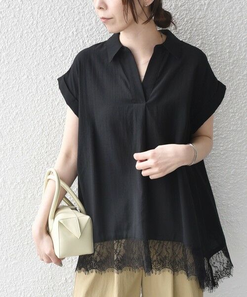 SHIPS / シップス シャツ・ブラウス | 《予約》SHIPS Colors:〈手洗い可能〉ヘム レース スキッパー ブラウス◆ | 詳細17