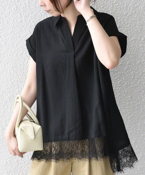 SHIPS / シップス シャツ・ブラウス | 《予約》SHIPS Colors:〈手洗い可能〉ヘム レース スキッパー ブラウス◆ | 詳細18