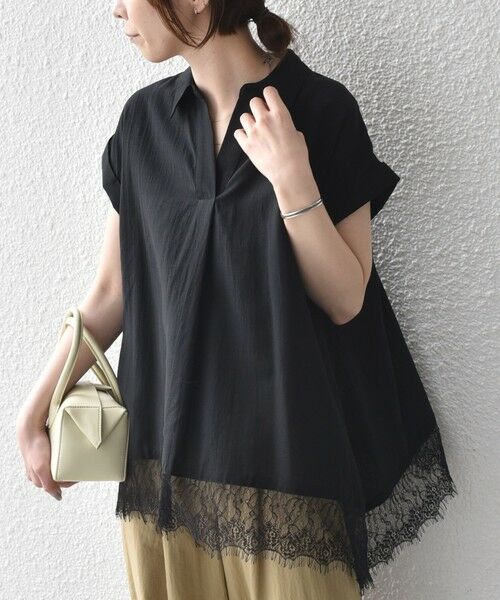 SHIPS / シップス シャツ・ブラウス | 《予約》SHIPS Colors:〈手洗い可能〉ヘム レース スキッパー ブラウス◆ | 詳細19