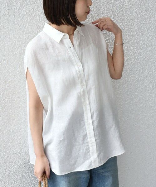 SHIPS / シップス シャツ・ブラウス | 《予約》SHIPS Colors:〈洗濯機可能〉ユーロリネン フレンチスリーブ ビッグ シャツ◆ | 詳細5