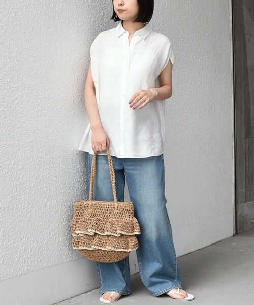 SHIPS / シップス シャツ・ブラウス | 《予約》SHIPS Colors:〈洗濯機可能〉ユーロリネン フレンチスリーブ ビッグ シャツ◆ | 詳細7