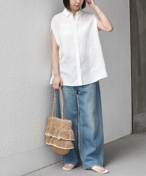 SHIPS / シップス シャツ・ブラウス | 《予約》SHIPS Colors:〈洗濯機可能〉ユーロリネン フレンチスリーブ ビッグ シャツ◆ | 詳細8