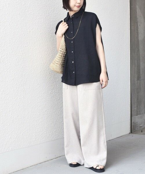 SHIPS / シップス シャツ・ブラウス | 《予約》SHIPS Colors:〈洗濯機可能〉ユーロリネン フレンチスリーブ ビッグ シャツ◆ | 詳細16