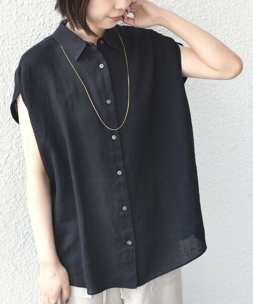 SHIPS / シップス シャツ・ブラウス | 《予約》SHIPS Colors:〈洗濯機可能〉ユーロリネン フレンチスリーブ ビッグ シャツ◆ | 詳細17