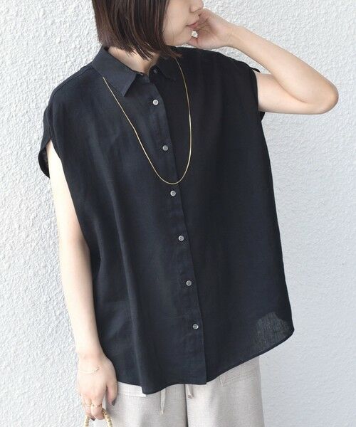 SHIPS / シップス シャツ・ブラウス | 《予約》SHIPS Colors:〈洗濯機可能〉ユーロリネン フレンチスリーブ ビッグ シャツ◆ | 詳細18