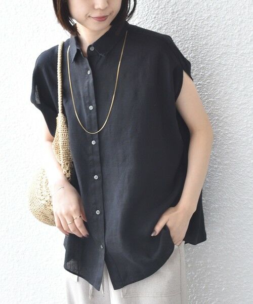 SHIPS / シップス シャツ・ブラウス | 《予約》SHIPS Colors:〈洗濯機可能〉ユーロリネン フレンチスリーブ ビッグ シャツ◆ | 詳細19