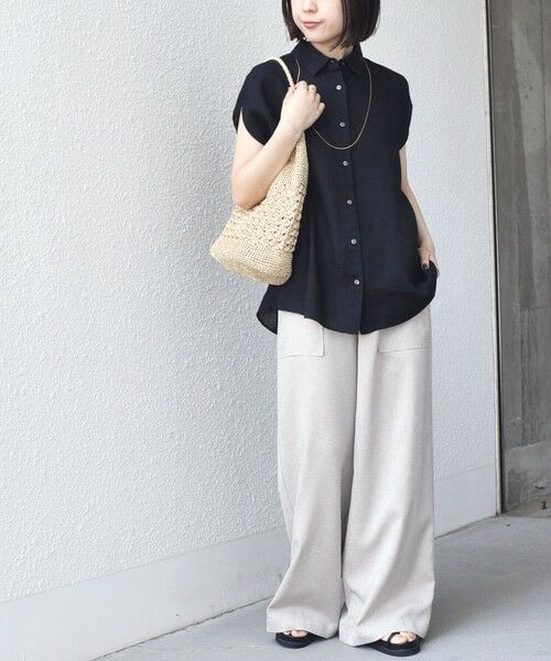 SHIPS / シップス シャツ・ブラウス | 《予約》SHIPS Colors:〈洗濯機可能〉ユーロリネン フレンチスリーブ ビッグ シャツ◆ | 詳細20